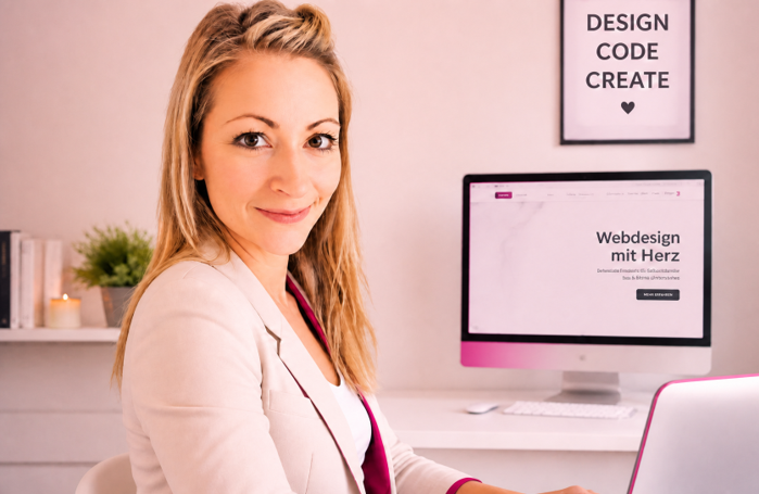Arbeitsbeispiel und visuelle Referenz der Webdesignerin